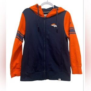 NFL Pro Line Fanatics Denver Broncos full zip long sleeve hooded blue jacket